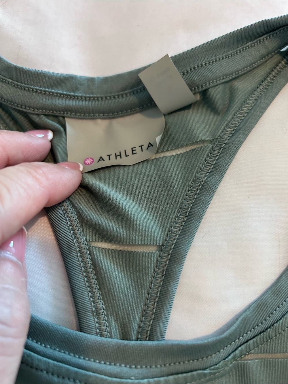 Athleta Chi  Racerback Tank Top in Mesh Stripe Size S - Picture 6 of 9